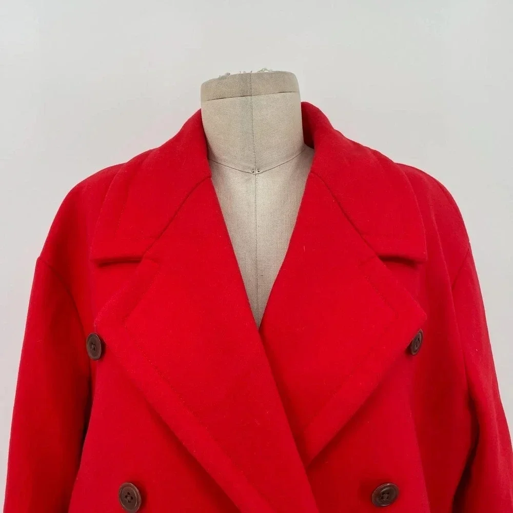 J. Crew Melton Wool Peacoat‎ Brilliant Flame Red Size 4